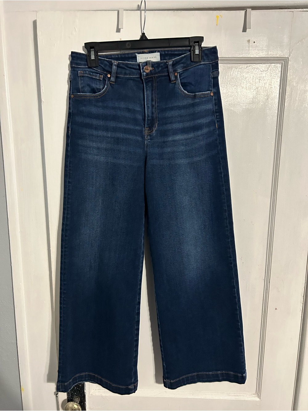 Risen Los Angeles High-Rise Wide Leg Jeans in Deep Indigo